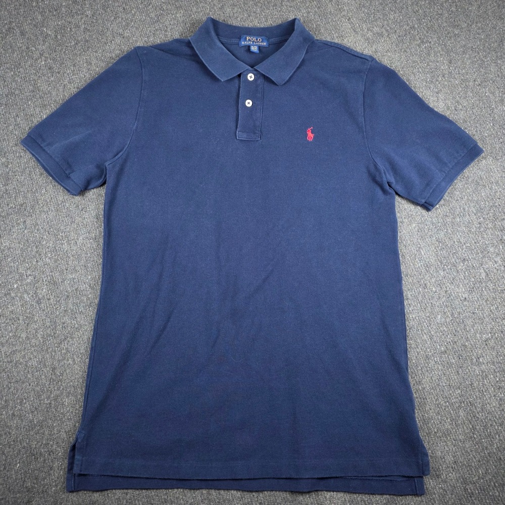 Polo Ralph Lauren Polo Kids XL 18-20 Navy Blue Cotton Mesh Short Sleeve Shirt